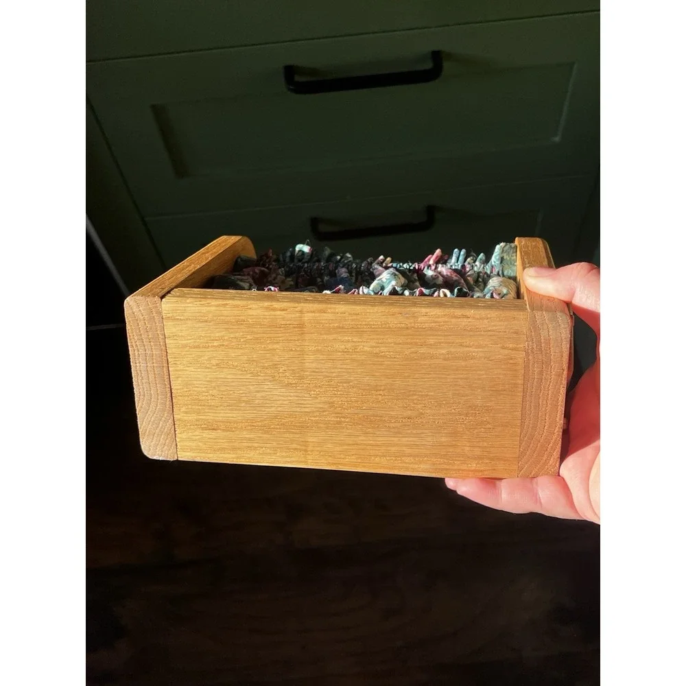 Vintage Wooden Napkin Holder, Cottage Core, Floral, Heart